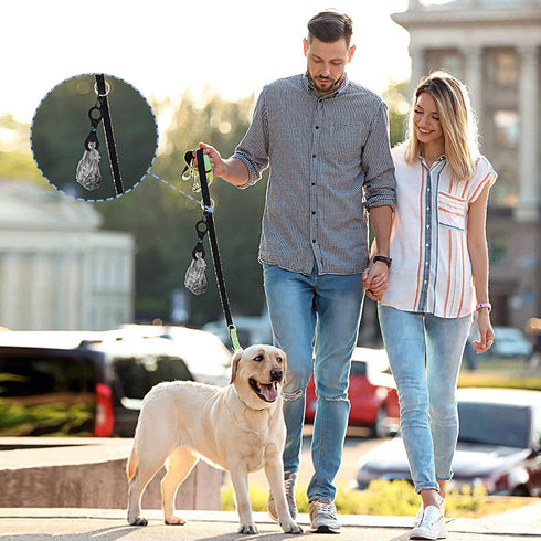 2 PuppyDoggy Dog Poop Bag Holder for Leash Waste Bag Carrier Dog Poop Bag Dispenser for Walking Running Bicycle