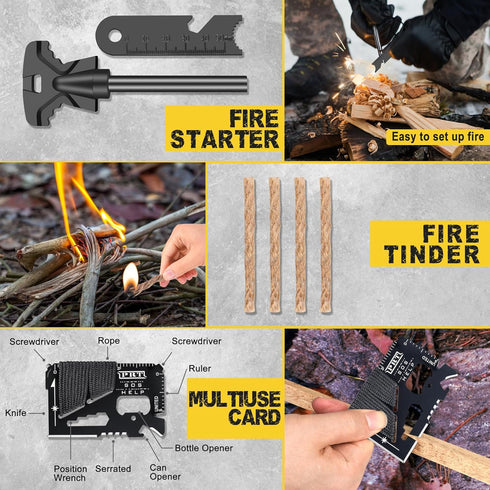 Gifts for Men, 28-In-1 Survival Kits, Unique Gadgets for Camping, Hiking, Hunting, Stocking Stuffers