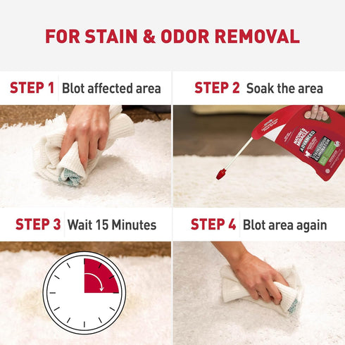 64 Natures Miracle Advanced Stain & Odor Eliminator For Dogs With Flip & Go Sprayer, Ounces, Enzymatic Formula