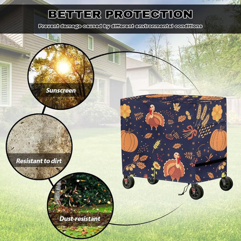 Sarogrorin 80-100 Cooler Covers Heavy Duty Waterproof Insulated Ice Chest Covers Fits for Most Quart Rolling Cooler