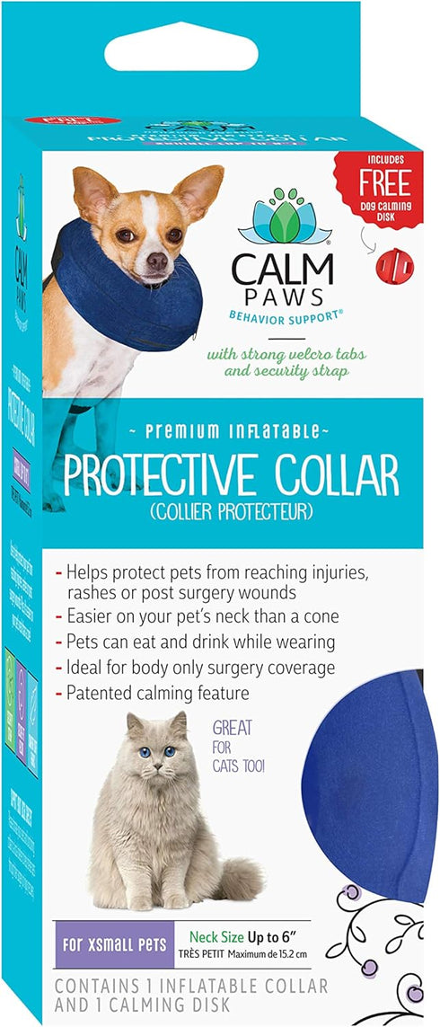 Protective Inflatable Collar with Dog Calming Disc