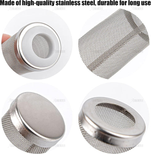 AUEAR 2 Pack Stainless Steel Mesh Inflow Aquarium Filter Guard, Intake Cover for Shrimp and Fish