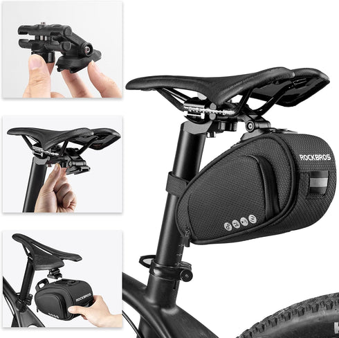 ROCKBROS Bike Saddle Bag Under Seat Pack Pouch for Cycling with Adjustable Mounting