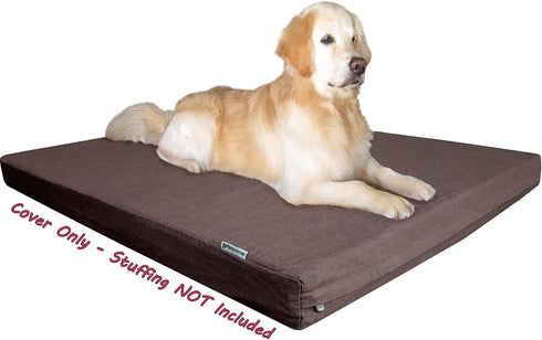 Dogbed4less Replacement Cover for 55X37X4 Inches Brown Denim Jean Dog Pet Bed, External Zipper