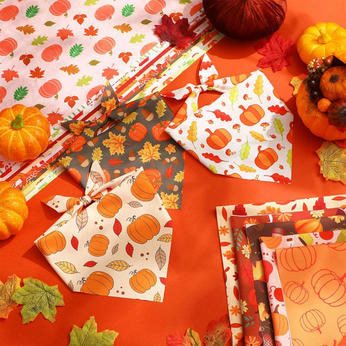 50 25 (25.6 17.7 17.7) Abbylike Pcs Fall Thanksgiving Dog Bandana Bulk Pumpkin Bandana for Dogs Triangle Kerchief Bib
