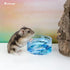 Niteangel Hamster Feeding & Water Bowls, Mount Fuji Series Glass Drinking Bowls for Dwarf Syrian Hamsters, Mice, Rats
