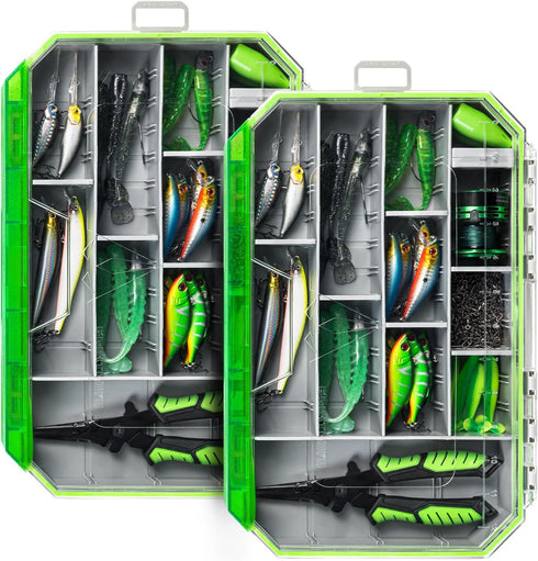 Ghosthor Fishing Tackle Box - Waterproof 3600 and 3700 Tackle Trays, Plastic Organizer with Removable Dividers