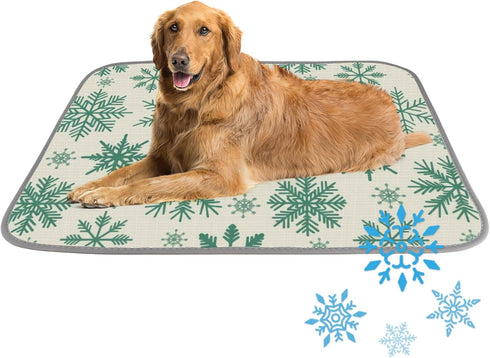 Generic Cooling Pads for Dogs Ice Silk Large Cooling Mat for Dogs Snowflakes