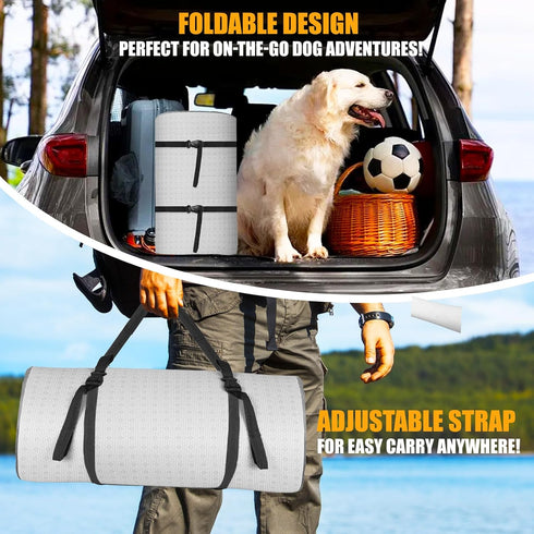 Dog Car Bed for Back Seat Cover, Supportive Foam Pet Mat Cushion for Car Backseat Extender with Removable Cover, Large