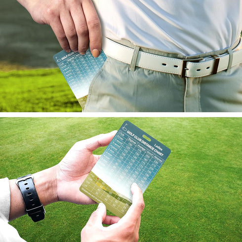Golf Range Chart Card - Golf Distance Card, Gift for Golf Bag Accessories (Aluminium, 5.1x3.5 in)