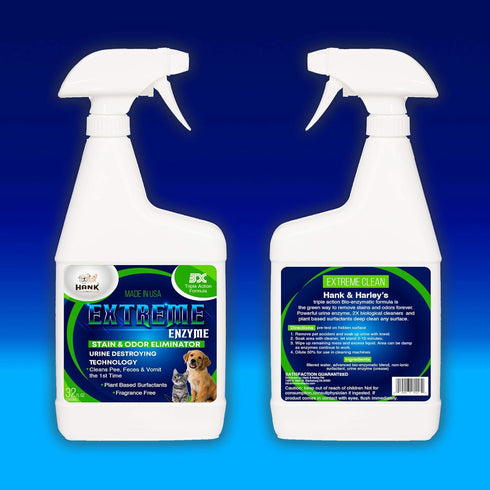 EXTREME ENZYME Stain & Odor Eliminator with Urine Remover, 2X Bio-Enzymatic Cleaners, Safe for Pets