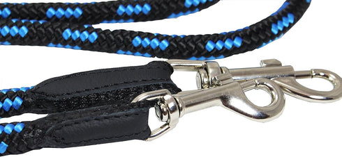 Adjustable Rope Dog Leash 42"-70" (Small; 0.3" Diam, Blue/Black) Multifunctional
