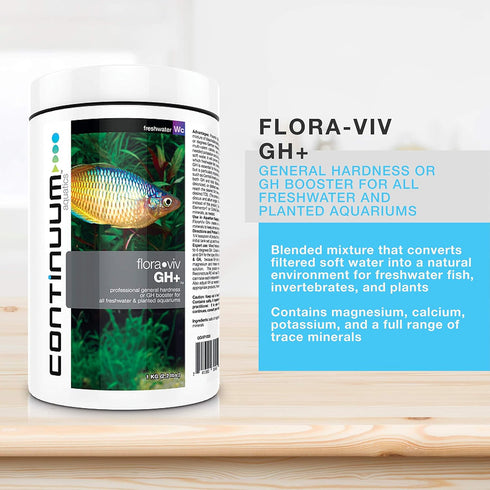 Continuum Aquatics Flora Viv GH+ - General Hardness (GH) Booster for Freshwater and Planted Aquariums (500-g) (QGHP500)