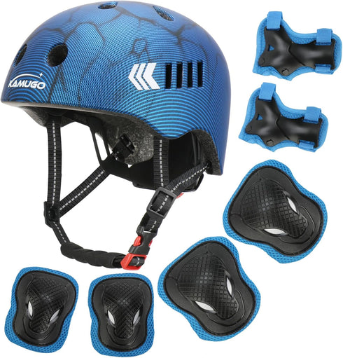 KAMUGO Kids Bike Helmet Set | Toddler Helmet for Ages 2-8 with Protective Gear Set for Skateboard, Cycling, Scooter