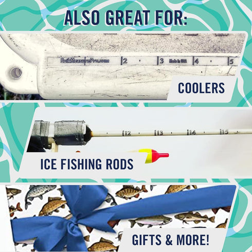 Fishing Ruler Decal 2-Pack | 36” Transparent Rod Fish Measuring Sticker | Stick-On Fish Measurement for All Rod Types |
