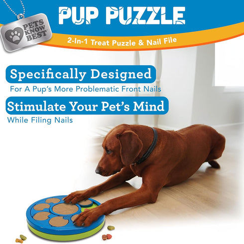 Trimmer, Pup Puzzle Interactive Dog Nail File Treat Dispensing Toy, Mentally Stimulating Nail Paw Care and Play Toy |
