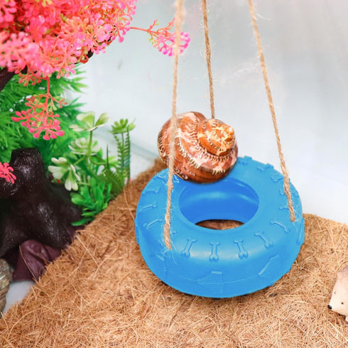 Hermit Crab Tire Swing Toy - Climbing Toy and Aquarium Decoration for Small to Medium Sized Hermit Crabs