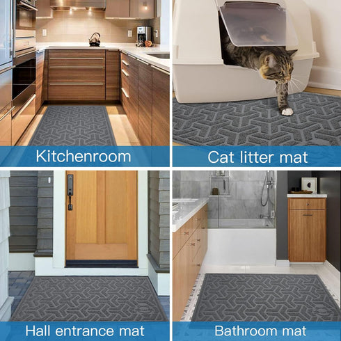 UPSKY Cat Litter Mat, Large Litter Box Mat 35" x 24" for Cat Litter, Waterproof and Soft on Paws