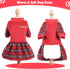 Small Dog Christmas Sweater Dress, Red Plaid Xmas Winter Outfit for Girls, Holiday Clothing Pet Apparel
