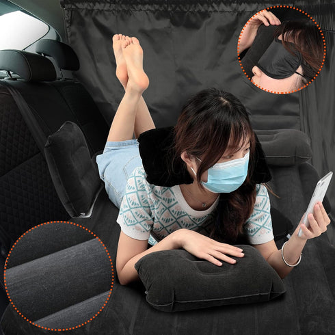 12 52 31.8 Set Tallew Pcs Car Air Mattress Back Seat Inflatable Bed, x in Thickened PVC Flocking Leak Resistant Air Bed