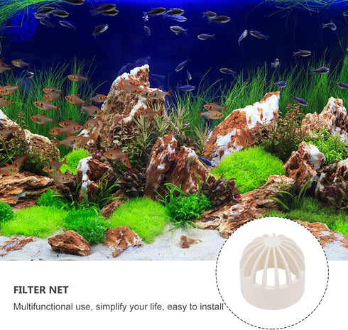 balacoo 2pcs Fish Tank Filter Guard | 50mm Intake Filter Cover | Permeable Net Strainer & Overflow Filter Screen for