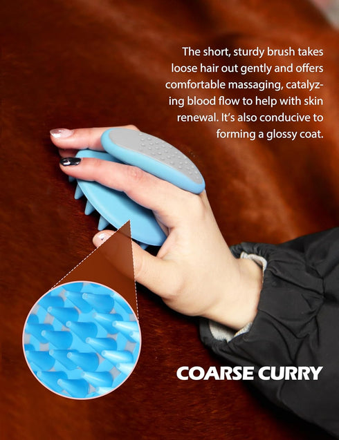 9 Set Harrison Howard Horse Grooming Kit Piece with Tote, Non-Slip Silicone Grip Brush for Horses, Shedding Bathing