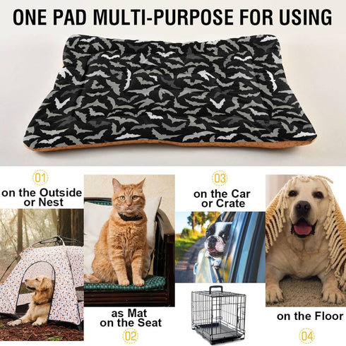 Halloween Bats Pet Bed, Cute Dog Bed Mat, Absorbing Non-Slip Pad for Small, Medium, and Large Dogs, Puppy Cat 24 in x