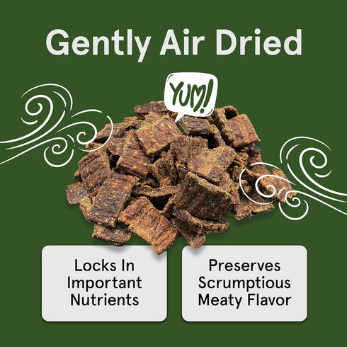 12oz 95% TRMC Real Meat Dog Treats - Bag of Bite-Sized Air-Dried Beef Jerky for Dogs - Grain-Free Jerky Dog Treats Made