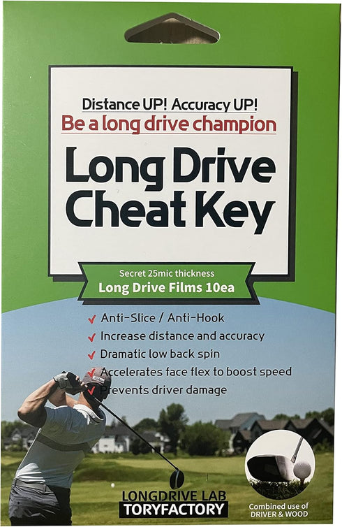 Long Drive Cheat Key - Anti Slice & Hook Golf Film Protector, Non Slicing, Increase Distance, Reduce Spin