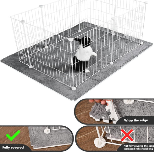 RUBYHOME 12 11.8" 11.8" Pcs x Guinea Pig Cage Mat Washable, Reusable Guinea Pig Fleece Bedding Cage Liners, Soft Warm
