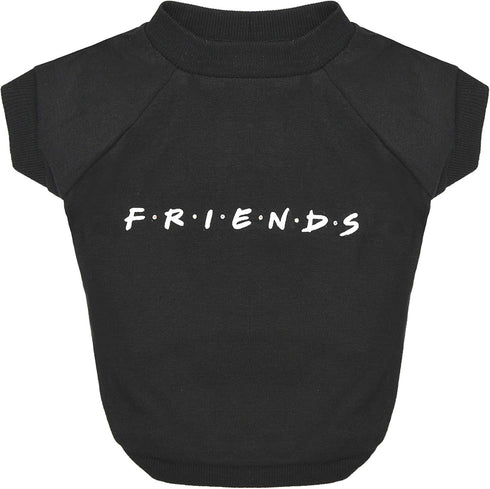Iconic Logo Dog T-Shirt in Black, Soft Lightweight Pull-Over for Medium Dogs, Size Medium (M)