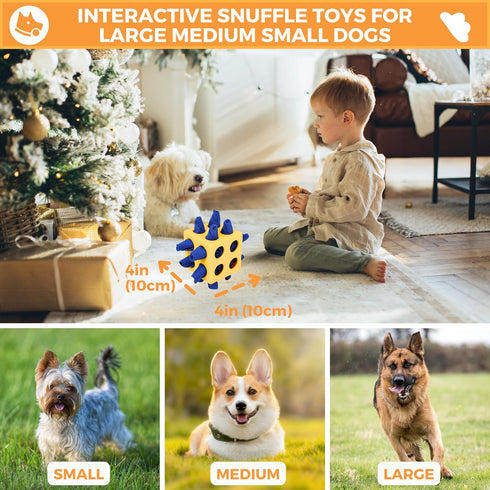 Fossa Dog Enrichment Puzzle Toy - Interactive Snuffle Ball for Dogs - Encourages Stimulation and Food Foraging Skills