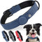 PetiFine AirTag Dog Collar, Leather Collar with Airtag Holder, Soft Padded Adjustable for Small Medium Large Dogs (L,