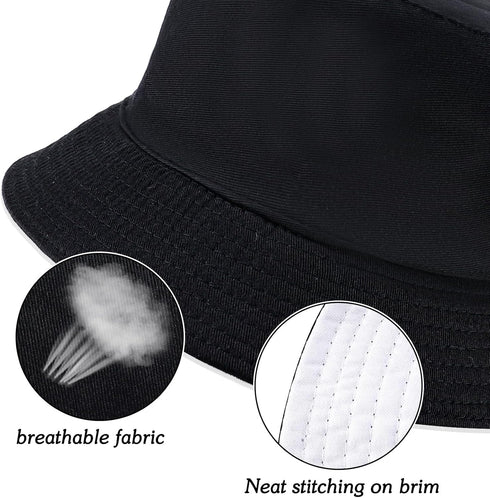 Sun Hat for Women, Reversible Cotton Bucket Hat for Summer Travel, Beach, Fishing
