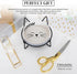 Pavilion Meow Kitty Cat Ceramic Dish Bowl, 13 oz Food Water Meal Time Stoneware with Metal Iron Stand, Pet Accessories