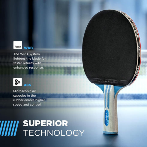 2mm STIGA Ping Pong Paddles - Tournament-Approved Sponge - Flared Handle for Enhanced Control - Competitive Table