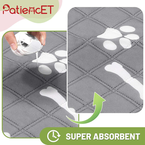 Washable Pee Pads for Dogs, 18'' x 24" Reusable Puppy Pads for Training, Housebreaking, 2 Pack with Waterproof Bottom