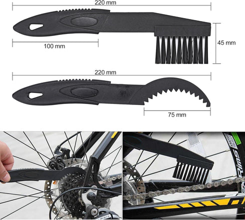 Oumers 10pcs Bicycle Clean Brush Kit - Motorcycle Bike Chain Cleaning Tools for All Bike Types
