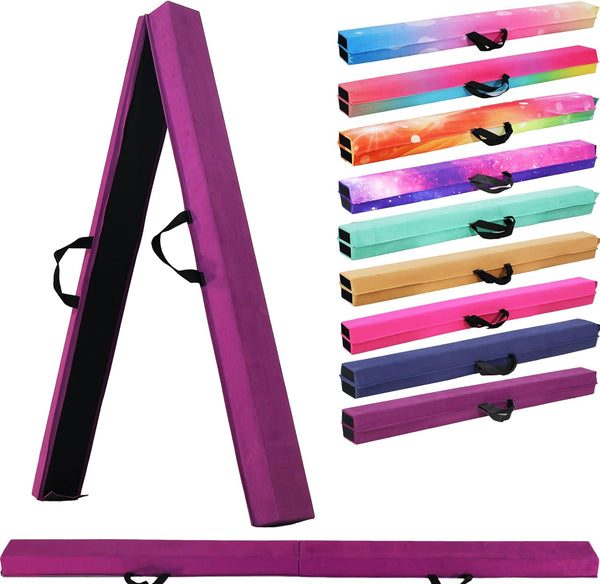 6FT/9FT Folding Balance Beam for Kids ages 3-15- Foldable Gymnastics Floor Beam,Anti-Slip