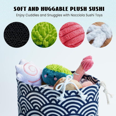 Nocciola 10 PCS Cute Stuffed Dog Toys, Plush Squeaky Toy for Small to Medium Dogs, Doggie Birthday Gifts with Bag