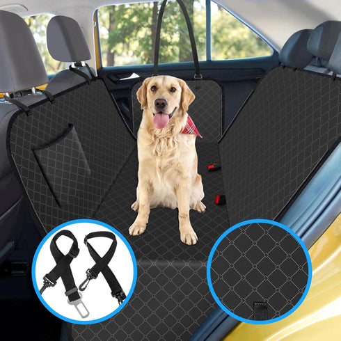WoofKnows Hammock 54"x 58", Dog Car Seat Cover for Back Seat with Storage Pocket Dog Protects Against Dirt Seat Covers
