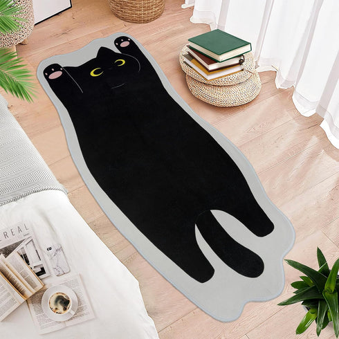 Cat Mat - Cute Non-Slip Long Doormat, Stretched Floor Rug for Bedroom, Living Room, Kitchen (20''x47'', Stretching Cats)
