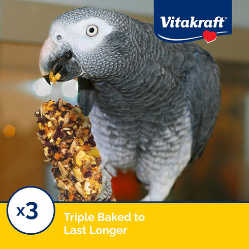 Vitakraft Crunch Sticks Bird Treat for Parrots, Apricot & Cherry Flavor, 5.5 oz (2 Sticks) (31689)