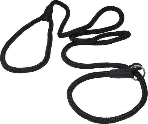 Dogs My Love Nylon Rope Slip Dog Lead, 4ft Long, Medium Size, Black