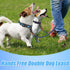 Mile High Life Dual Dog Leash, 360 Swivel No Tangle Walking Leash, Hands Free Leash for Two Dogs (Blue, 8FT)