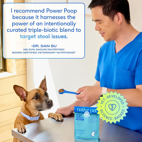 60 Native Pet GutWell Power Poop - Digestive Support & Fiber for Dogs - Promotes Healthy Stools, Supports Balanced