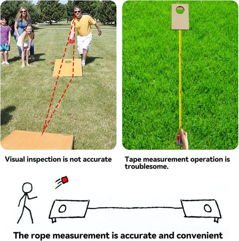 AIWEILUCK Setup 27FT Cornhole Boards Distance Tool, Cornhole Game Measuring Device-Place Your Cornhole Boards The
