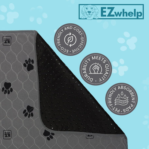 EZwhelp Reusable Quick Dry Pad, Waterproof Pet Pee Pads for Large Dogs, Non-Slip Training Pads, Pack of 2