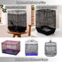 Bird Cage Seed Catcher - Adjustable Net Cover for Bird Cages, Seed Catcher Guard Net for Parrots and Macaws, Black