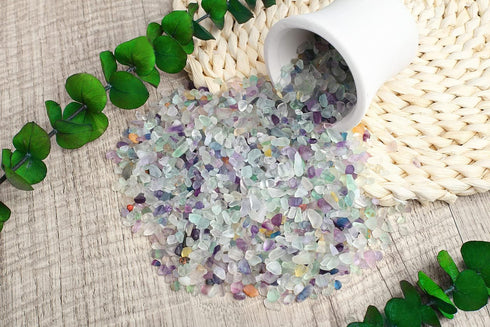 1 lb Fluorite Crystal Chips Bulk Fish Tank Decorations Aquarium Rocks Gravel Vase Filler Stones Crystals for Candle Making Witch Kit Gravel for Plants Quartz Sand Gemstone 5-7 MM Stones